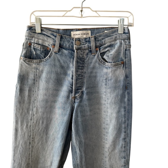 Aritzia Denim Forum The Arlo High Rise Seam Straight Jean 27 Light Blue Indigo - Picture 4 of 17